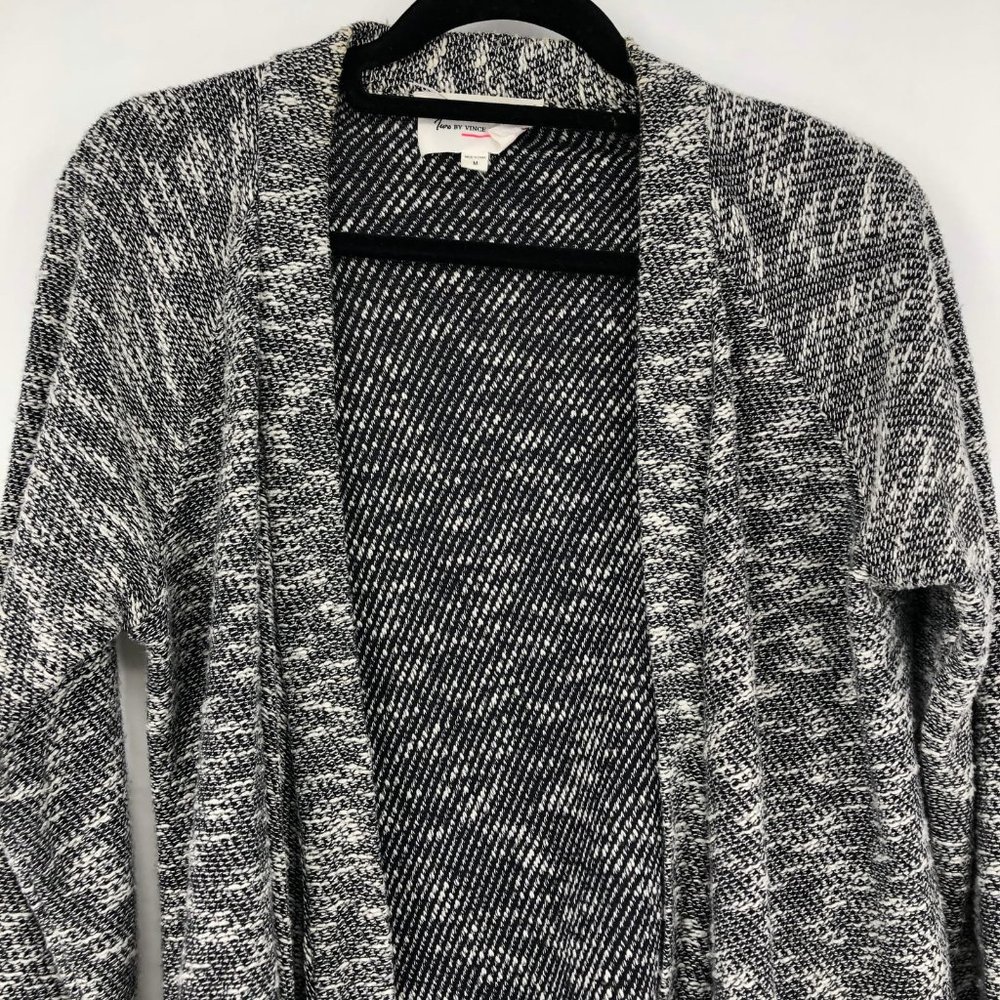 Two By Vince Camuto Gray/Black Basic Cardigan Swe… - image 5
